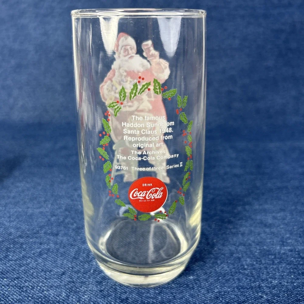 VTG Coca-Cola Haddon Sundblom Santa Claus Glasses Full Set Series II 93761